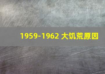 1959-1962 大饥荒原因